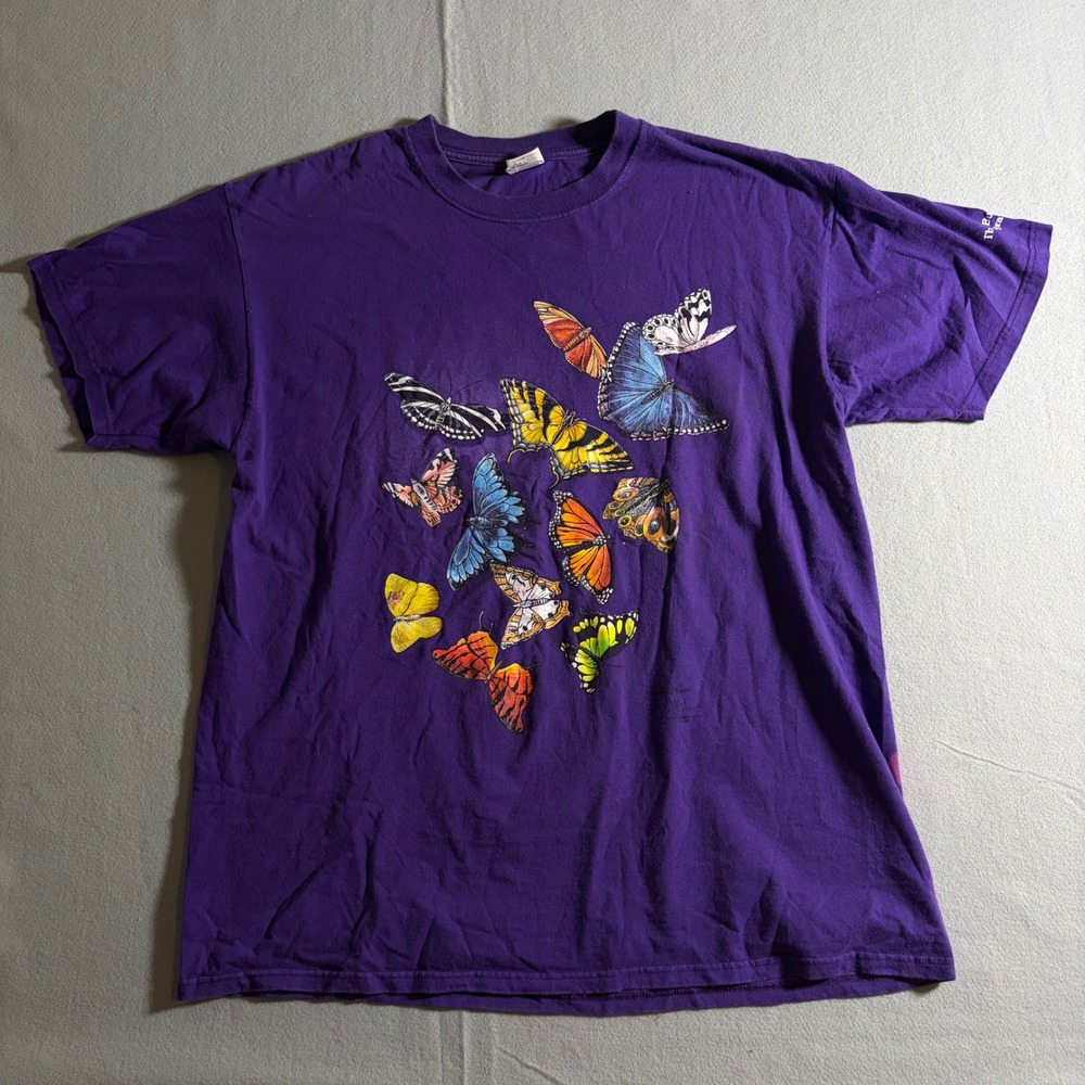 Vintage Anvil Butterfly Place Branson MO‎ Purple Graphic T-Shirt XL Naturecore